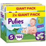 Scutece Pufies Fashion&amp;amp;Nature, Marimea 5, Giant Pack, 11-16 kg, 144 buc