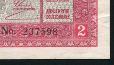 q369 AUSTRIA UNGARIA 2 KRONEN COROANE 1917 aUNC text in romana