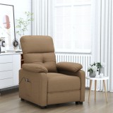 vidaXL Fotoliu rabatabil electric, maro, material textil