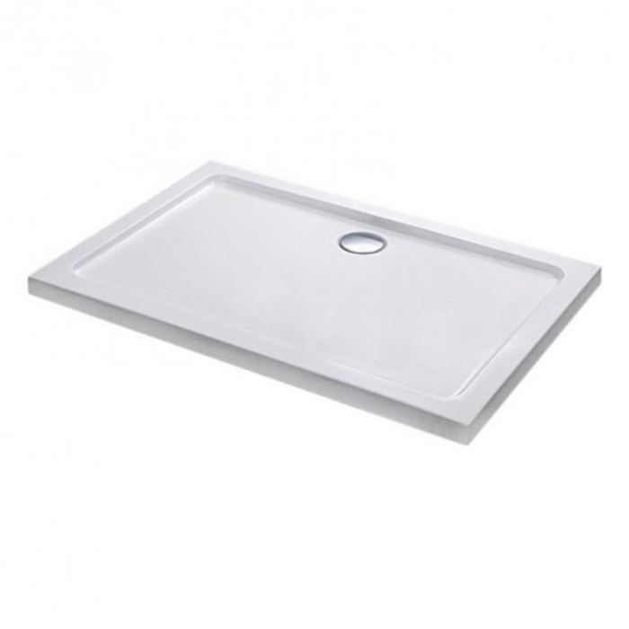 Cădiță de duș acrilică pătrată asimetrică Modena Slim, 80x120x5,5 cm