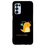 Husa compatibila cu Oppo A5 (2020) model I am a dragon, Silicon, TPU, Viceversa, Transparent, Carcasa