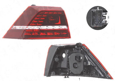 Stop spate lampa Volkswagen Golf 7 (5k), 10.2012-, spate, Stanga, R, partea exterioara; LED; fumuriu, AL (Automotive Lighting) foto