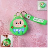 Geanta Mini cu Breloc din Silicon EMC ONSHOP&reg;, model animat de tipul "La Bubu", 8 cm, Verde