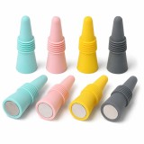 Cumpara ieftin Set 8 dopuri reutilizabile pentru sticle, silicon alimentar multicolor, etansare antipicurare, reutilizabile, pentru vin, sampanie, bauturi si recipie