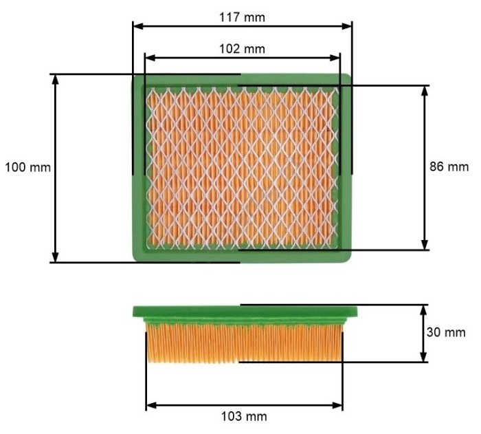 Filtru aer masina tuns gazon tip Nac T375, MG139, TG475, IF60