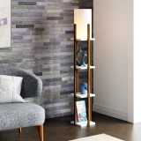Lampadar Stourbridge 130cm 1xE27 60W efect lemn nuc alb crem-alb [lux.pro] HausGarden Leisure