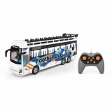 Autobuz supraetajat cu telecomanda, 9 functii, muzica, lumini, cablu USB, scara 1:24