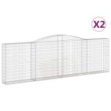 Cosuri gabion arcuite 2 buc. 400x30x120/140cm fier galvanizat