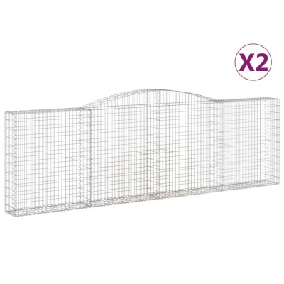 Cosuri gabion arcuite 2 buc. 400x30x120/140cm fier galvanizat foto