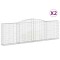 Cosuri gabion arcuite 2 buc. 400x30x120/140cm fier galvanizat