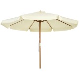 Outsunny Umbrelă Patio Reglabilă, Baldachin Dublu, 8 Stinghii Bambus, Poliester, &Oslash;325x250cm, Bej | Aosom Romania