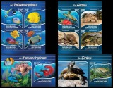 🌐 AFRICA CENTRALA 2015 🌐 - Colectie fauna, pasari, mamifere, fauna marina, insecte / seturi complete - colite+blocuri MNH (9 imagini), Nestampilat