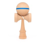 Jucarie Interactiva Kendama, Flippy, din Lemn, 18 cm, Joc de Indemanare pentru Copii si Adulti, Model cu Dunga, Albastru