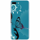 Husa silicon pentru Apple Iphone 8 Plus, Blue Butterfly