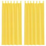 Cumpara ieftin Perdele Voile cu buzunare pentru bare 2 buc Galben