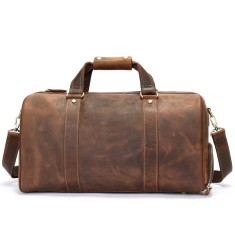 Geanta voiaj, BUSY LDY&amp;GTM&reg; Walh, piele naturala crazy horse, unisex, capacitate mare, compartiment incaltaminte, maro vintage