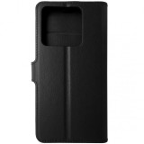 Husa tip carte cu stand Techsuit, aspect piele neagra, pentru Xiaomi 14T