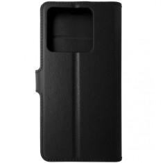 Husa tip carte cu stand Techsuit, aspect piele neagra, pentru Xiaomi 14T