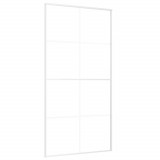 Ușă glisantă, alb, 102,5x205 cm, sticlă ESG și aluminiu