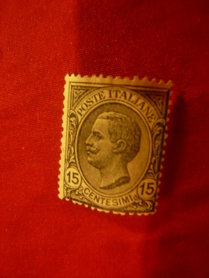 Timbru Italia 1918 Rege V.Emanuel III ,15c gri-negru foto