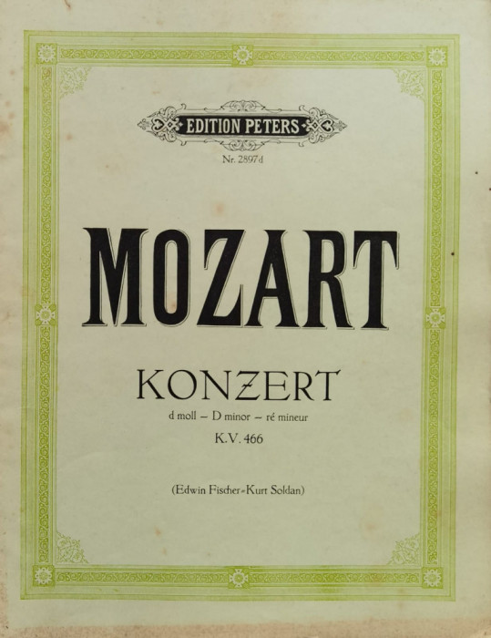 Carte Muzica Mozart Konzert Nr. 2897 D - Mozart ,561267