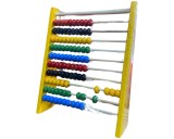 Abac Numaratoare Copii Lemn, 10 R&acirc;nduri Bile Colorate, 20x16 cm, Joc Educativ Matematică