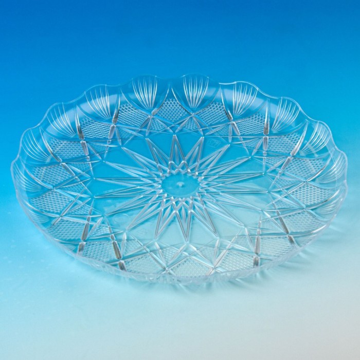 Platou Plastic, Transparent, 35cm, Model Reliefat, Reutilizabil
