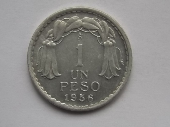 UN PESO 1956 CHILE-AUNC