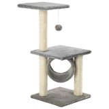 Cumpara ieftin Ansamblu pentru pisici cu stalpi din funie de sisal, gri, 65 cm