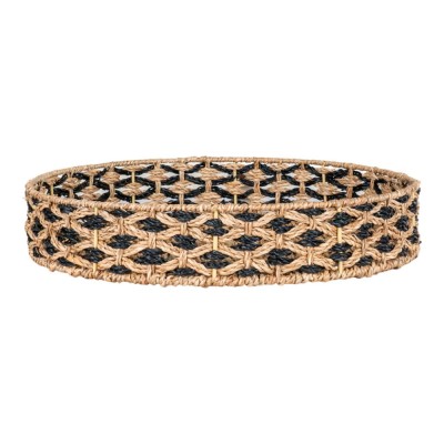 Nerja fonott t&amp;aacute;lca, tengerifű, fekete-nat&amp;uacute;r, 38 cm foto