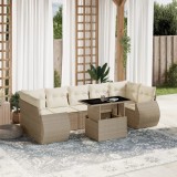 Gossi set canapele de gradina, 8 piese, cu perne, bej, poliratan