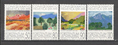 Liechtenstein.1991 700 ani Confederatia Elvetiana-Pictura SL.226 foto