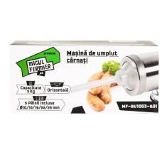 Masina de carnati Micul Fermier, 3 kg, orizontala cu 5 palnii FarmGarden AgroTrade