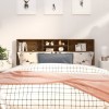 Tablie pat cu dulap Gossi, stejar fumuriu, 180x19x103.5 cm, depozitare carti, decoratiuni, montare pe perete