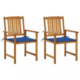 Gossi scaune de gradina cu perne, 2 buc., lemn masiv acacia