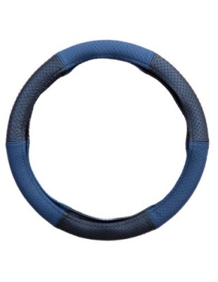 Husa Volan Din Piele Naturala Perforata Albastru 37-39 cm foto