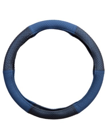 Husa Volan Din Piele Naturala Perforata Albastru 37-39 cm