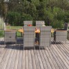 VidaXL Set de masă pentru grădină, 7 piese, gri, poliratan 3070767