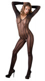 Cumpara ieftin Catsuit Bodystocking Stripes, Negru