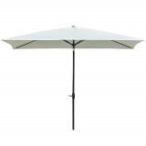 Cumpara ieftin Outsunny Umbrelă Dreptunghiulară pentru Grădină, Protecție UV 50+, Deschidere cu Manivelă, Inclinare Ajustabilă, 200x300cm, Bej | Aosom Romania