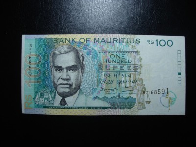 MAURITIUS 100 RUPII 1998 SUPERBA foto