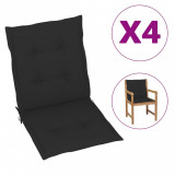 Perne scaun de grădină, 4 buc., negru, 100x50x3 cm
