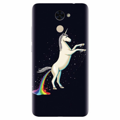 Husa silicon pentru Huawei Y7 Prime 2017, Unicorn Shitting Rainbows foto