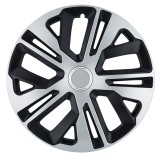 Set 4 Capace Roti 14 inch (R14) Raven Gri-Negru cu inel cromat