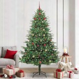 vidaXL Brad de Crăciun artificial pre-luminat cu set de bile Verde 3395374