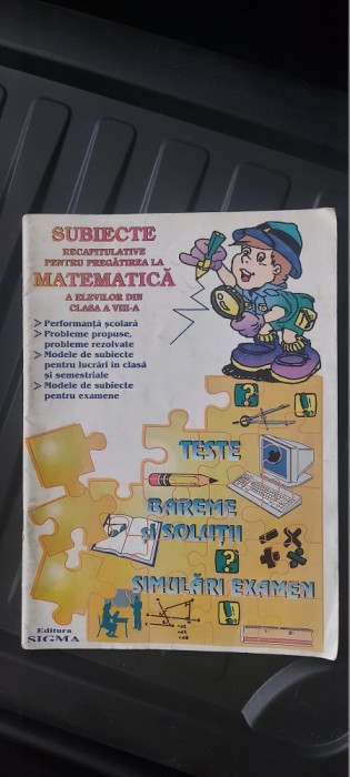 SUBIECTE RECAPITULATIVE PENTRU PREGATIREA LA MATEMATICA ELEVILOR CLASA A VIII A
