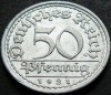 Moneda istorica 50 PFENNIG - IMPERIUL GERMAN, anul 1921 *cod 4470 D, Europa, Aluminiu