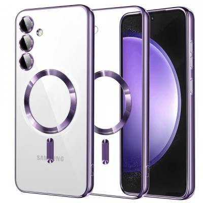 Husa MagSafe pentru Samsung Galaxy S23 FE S711, Techsuit, Luxury Crystal, Mov Deschis foto