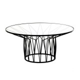 Masuta de cafea metalica Black cu sticla 85 cm x 40 cm