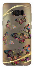 Husa Silicon Soft Upzz Print Samsung Galaxy S8 Model Golden Butterfly foto